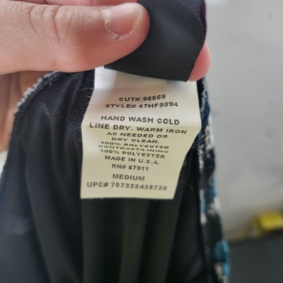 Wrapper Womens Abstract Print Lace Silky Midi Skirt Medium y2k Retro 70s Groovy - Picture 10 of 11